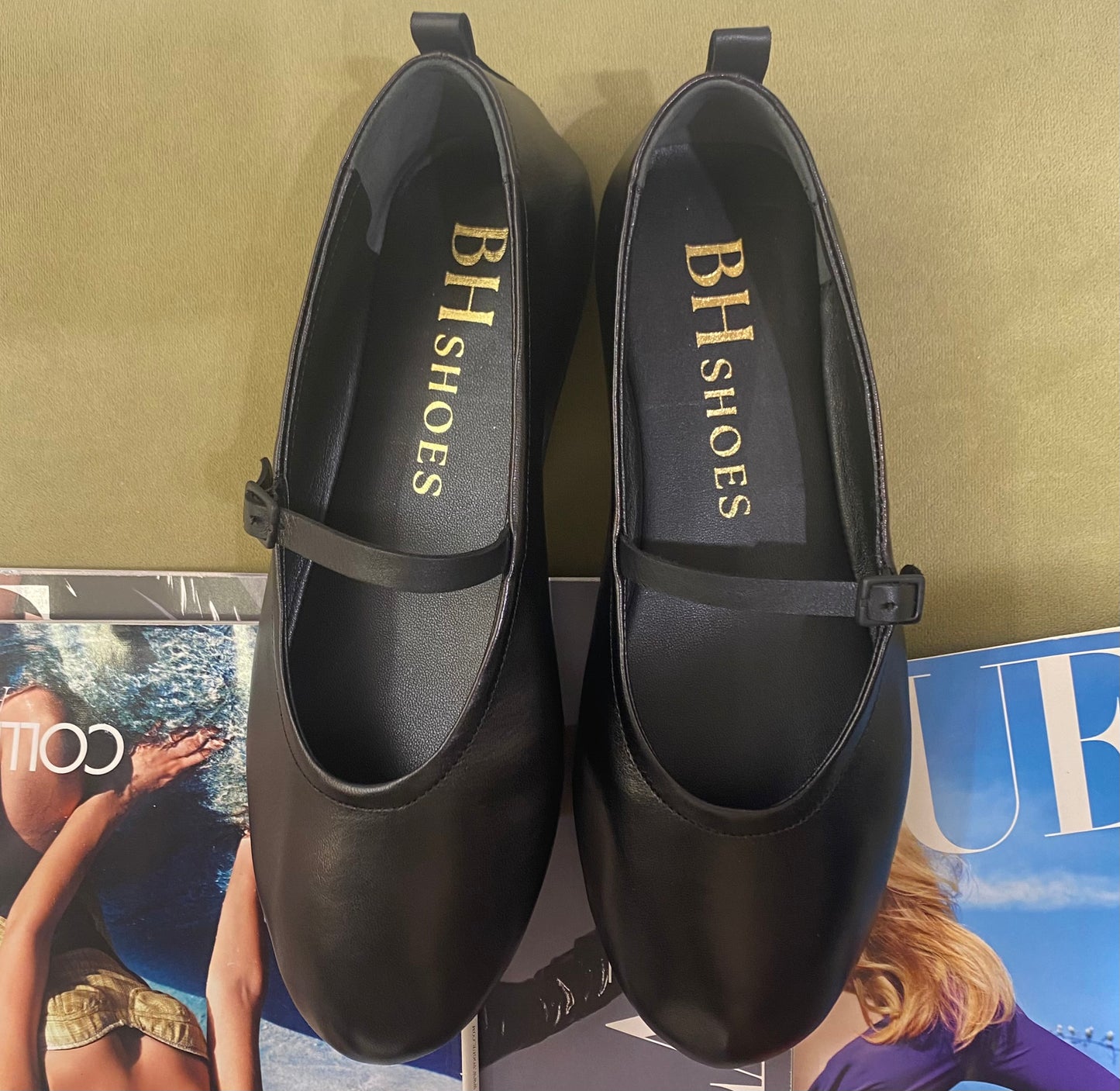 Ballerina décolleté mary jane di pelle nappa colore nero