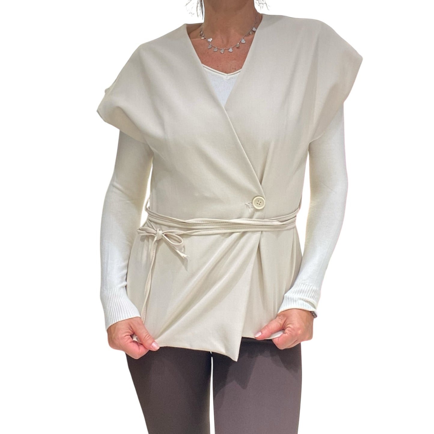 Gilet in tessuto con bottone