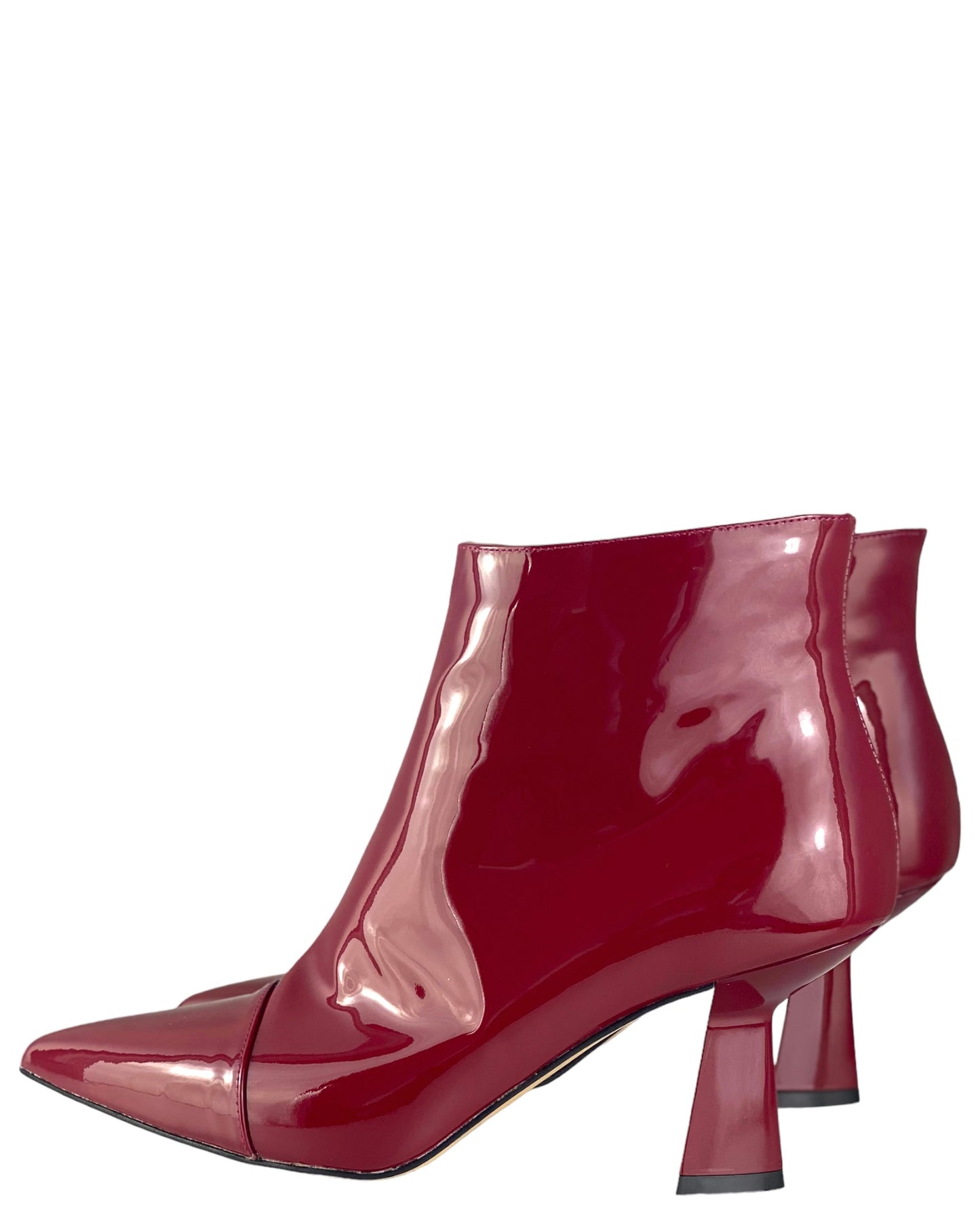 Stivaletto Vera Pelle Vernice Rosso Vino