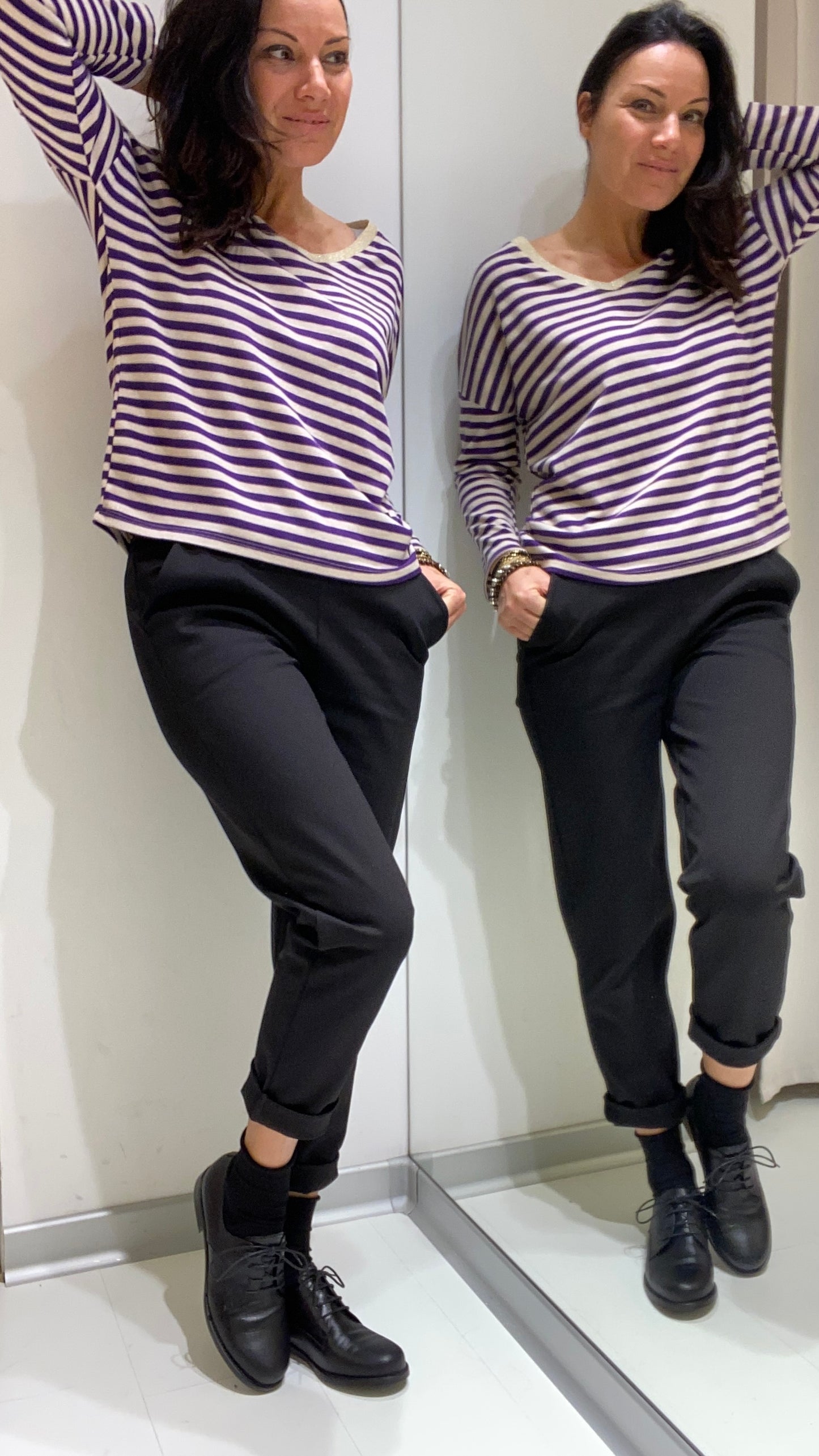Pullover di Viscosa a righe