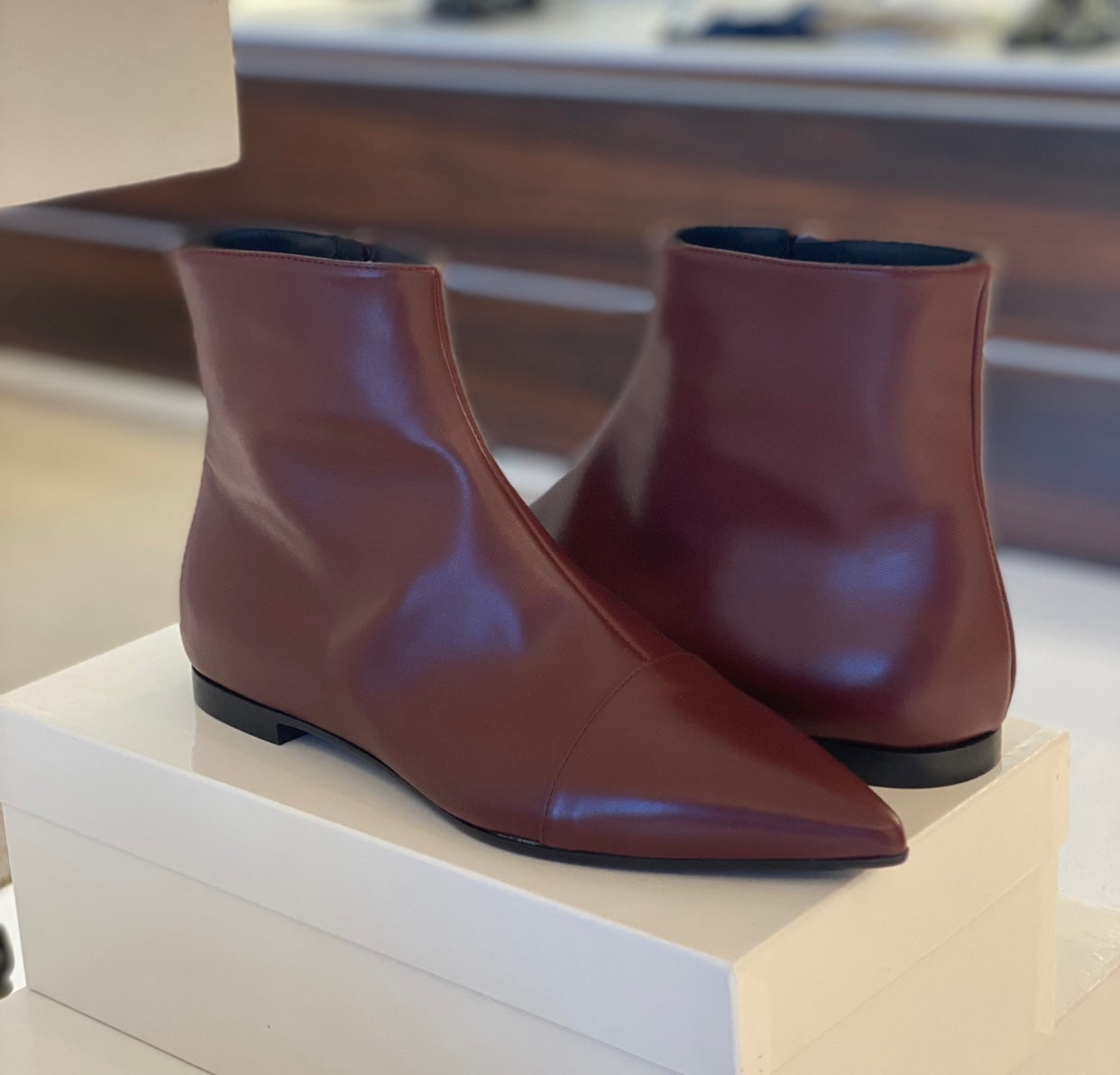 Stivaletto Pikes di Pelle Bordeaux