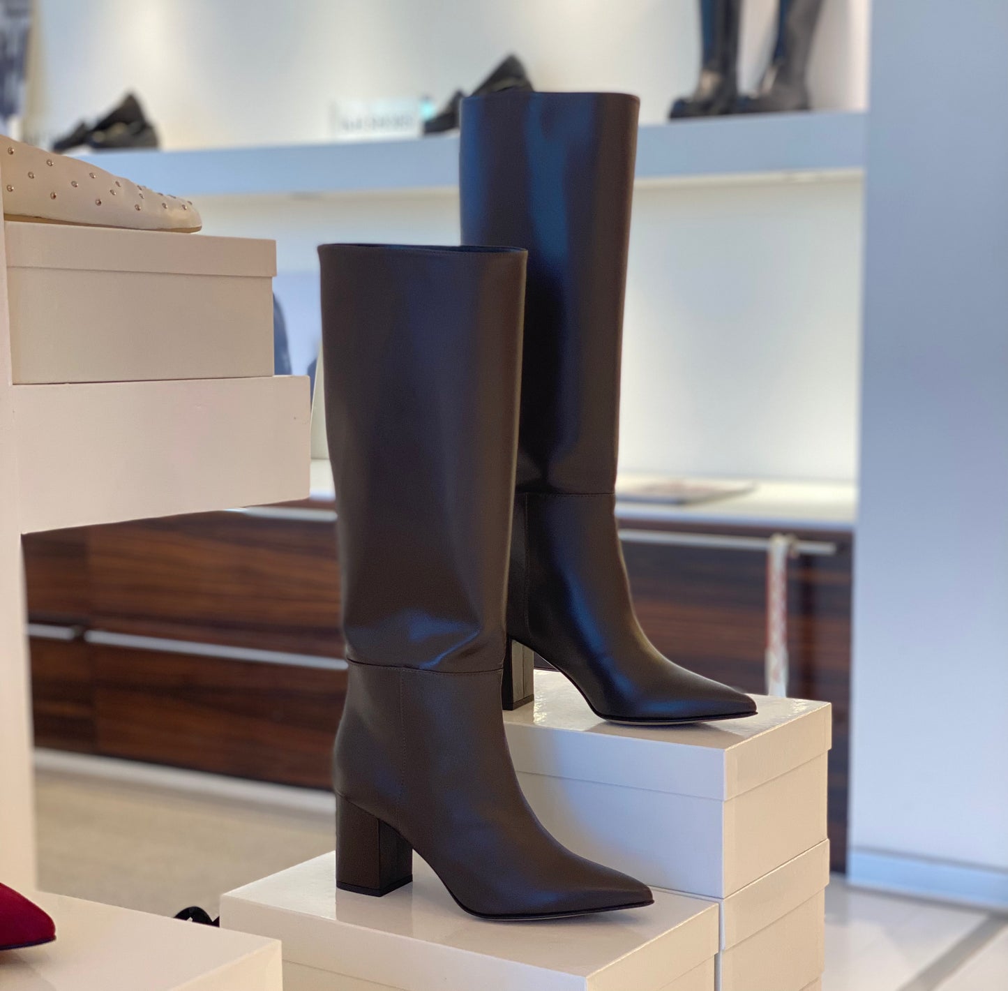 Stivale Donna Tubolare di Pelle Marrone