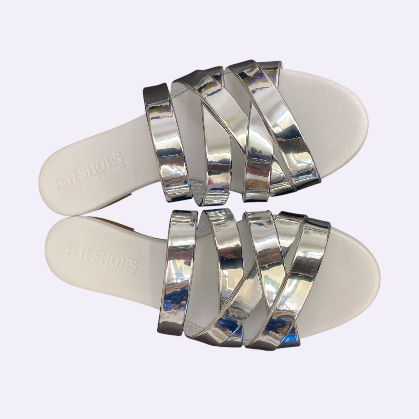 Sandalo ciabattina pelle argento