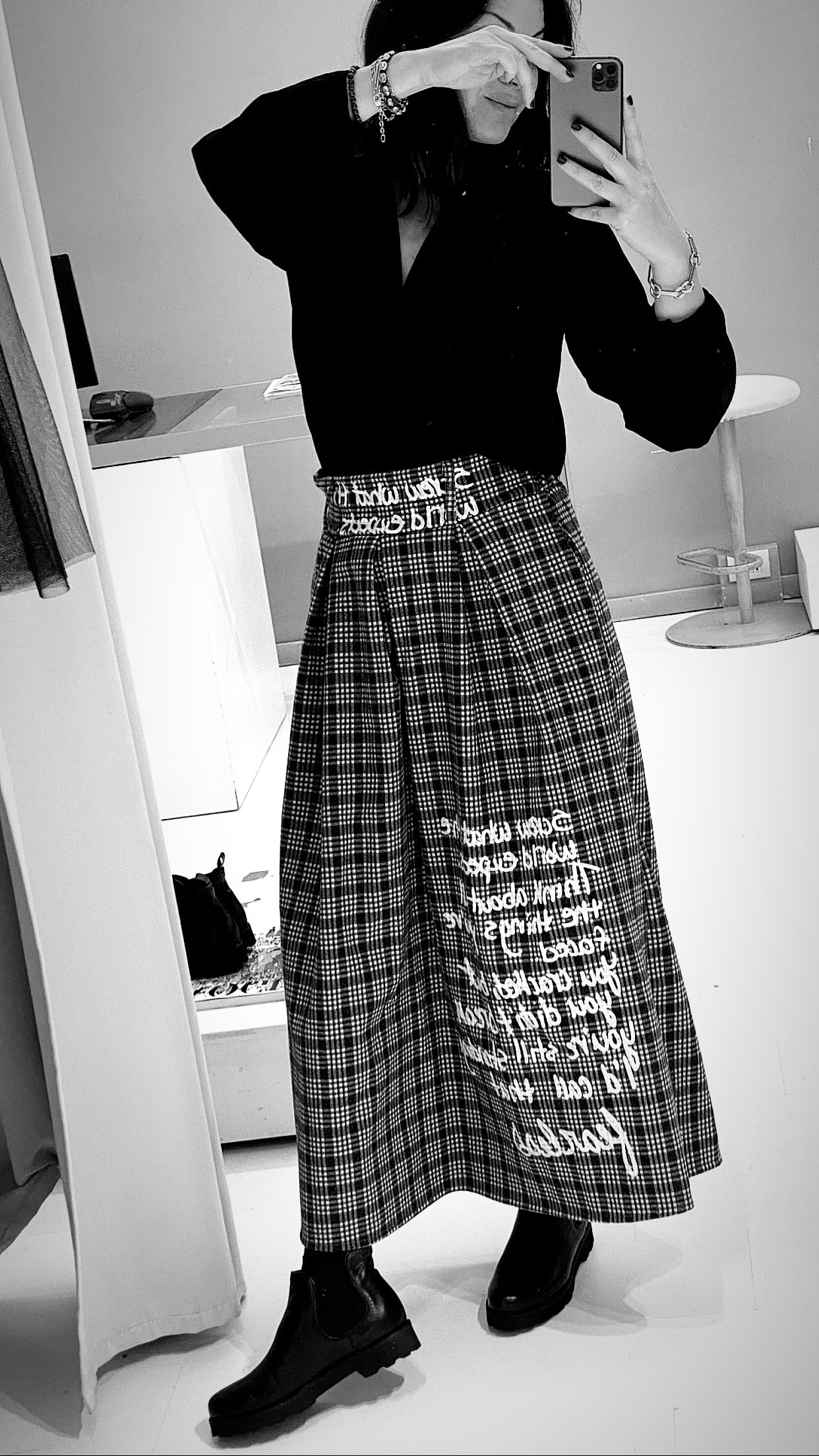 Gonna in Maglia Effetto Lana