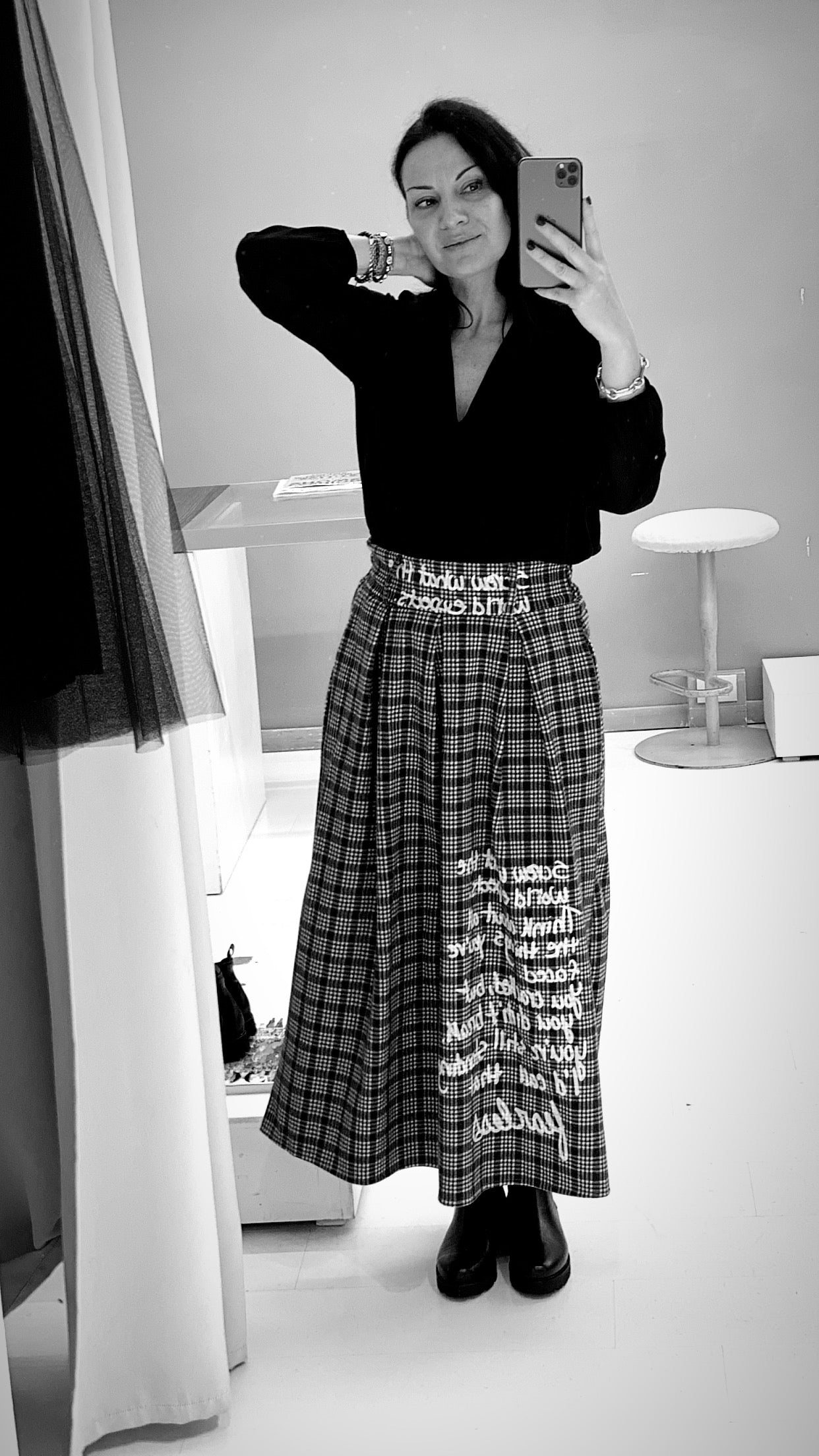 Gonna in Maglia Effetto Lana