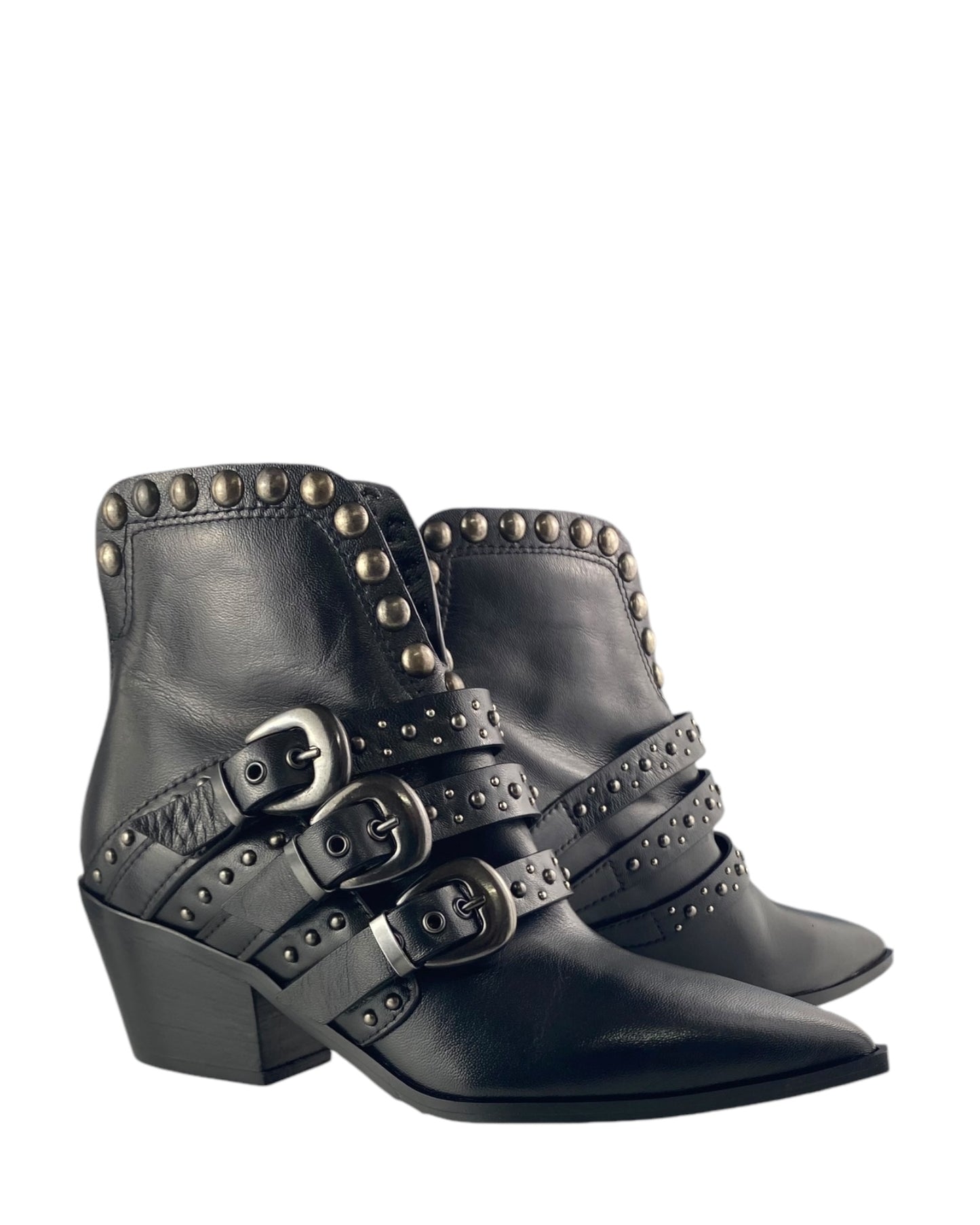 Stivaletto Tex Borchiato di Pelle