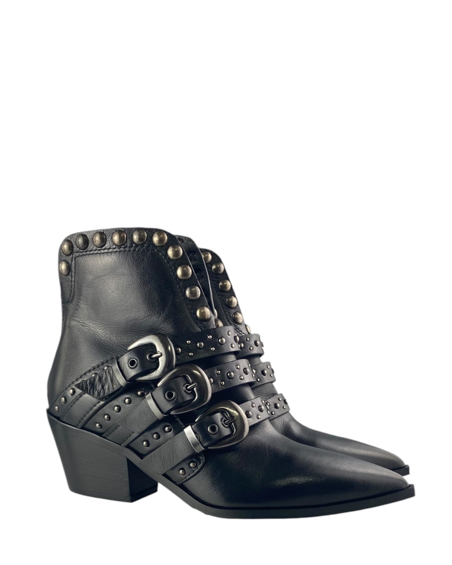 Stivaletto Tex Borchiato di Pelle