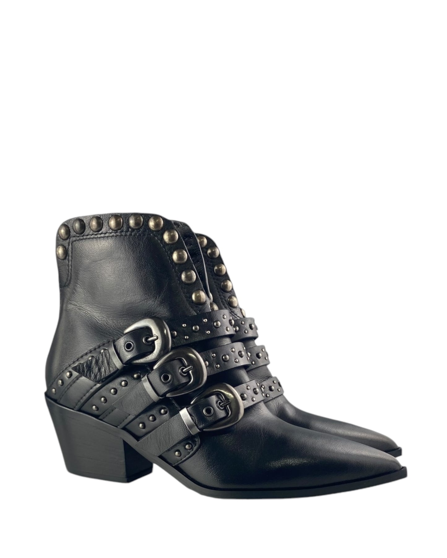 Stivaletto Tex Borchiato di Pelle