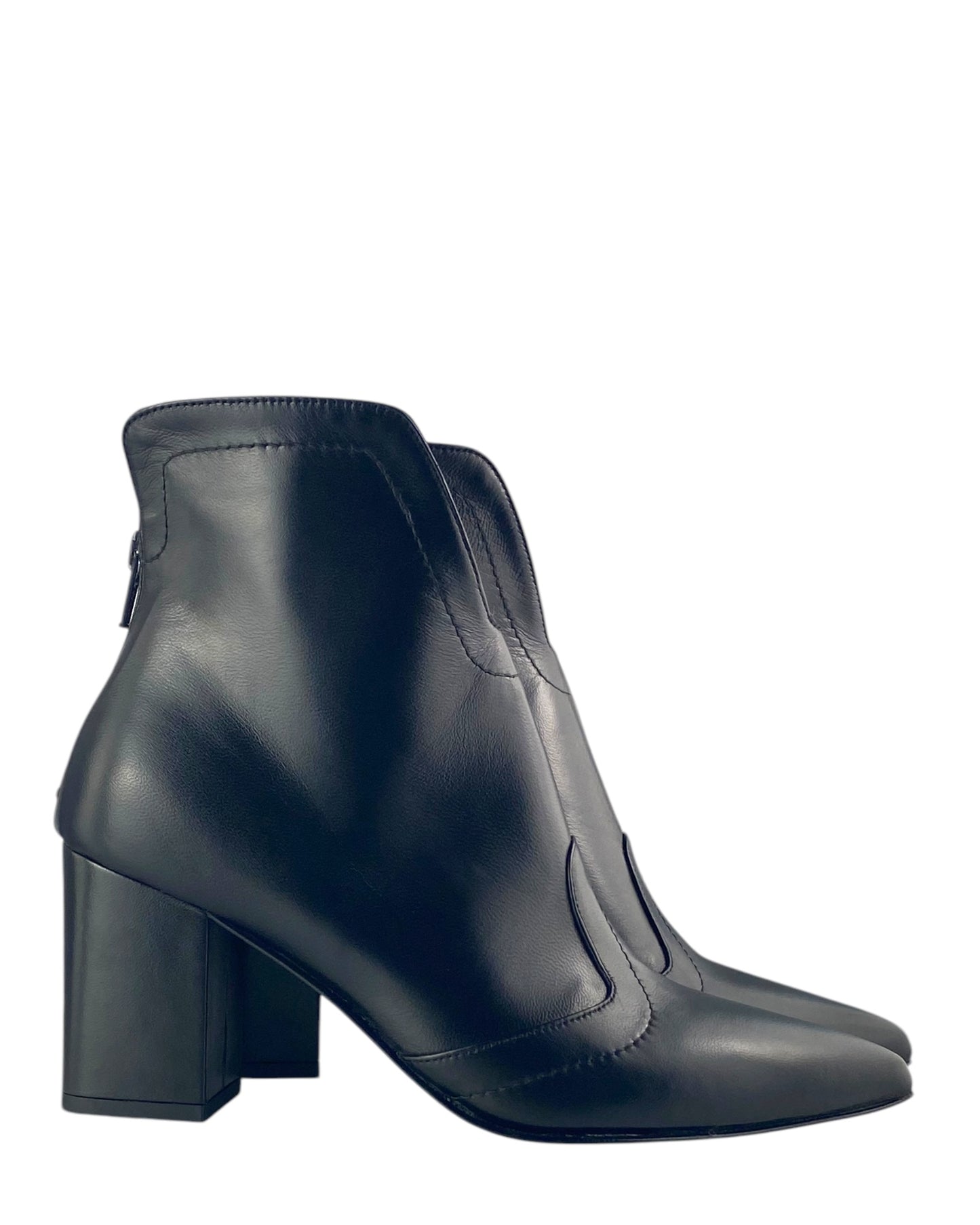 Stivaletto Pikes di Pelle Nero con Tacco