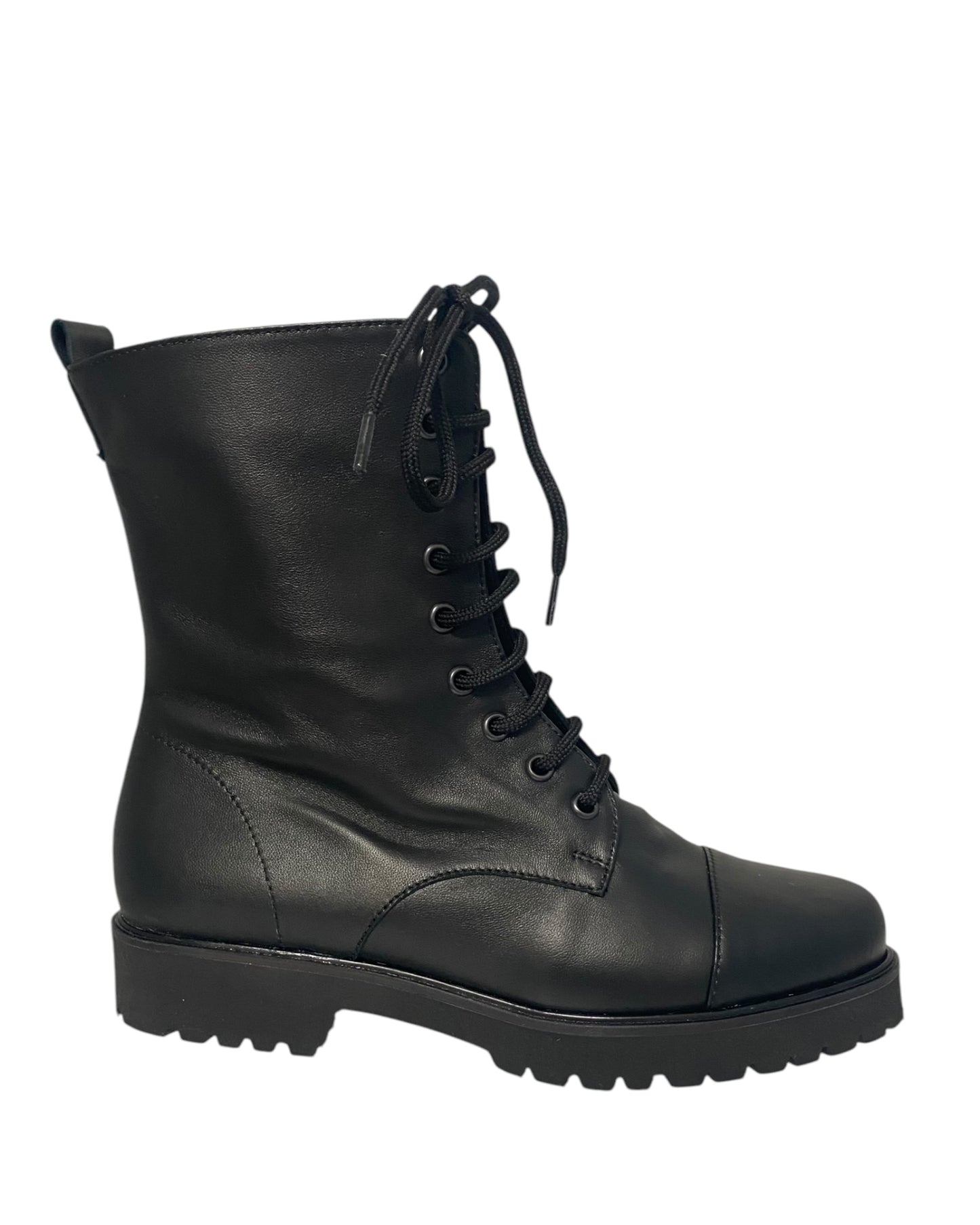Stivaletto Anfibio di Pelle Nero