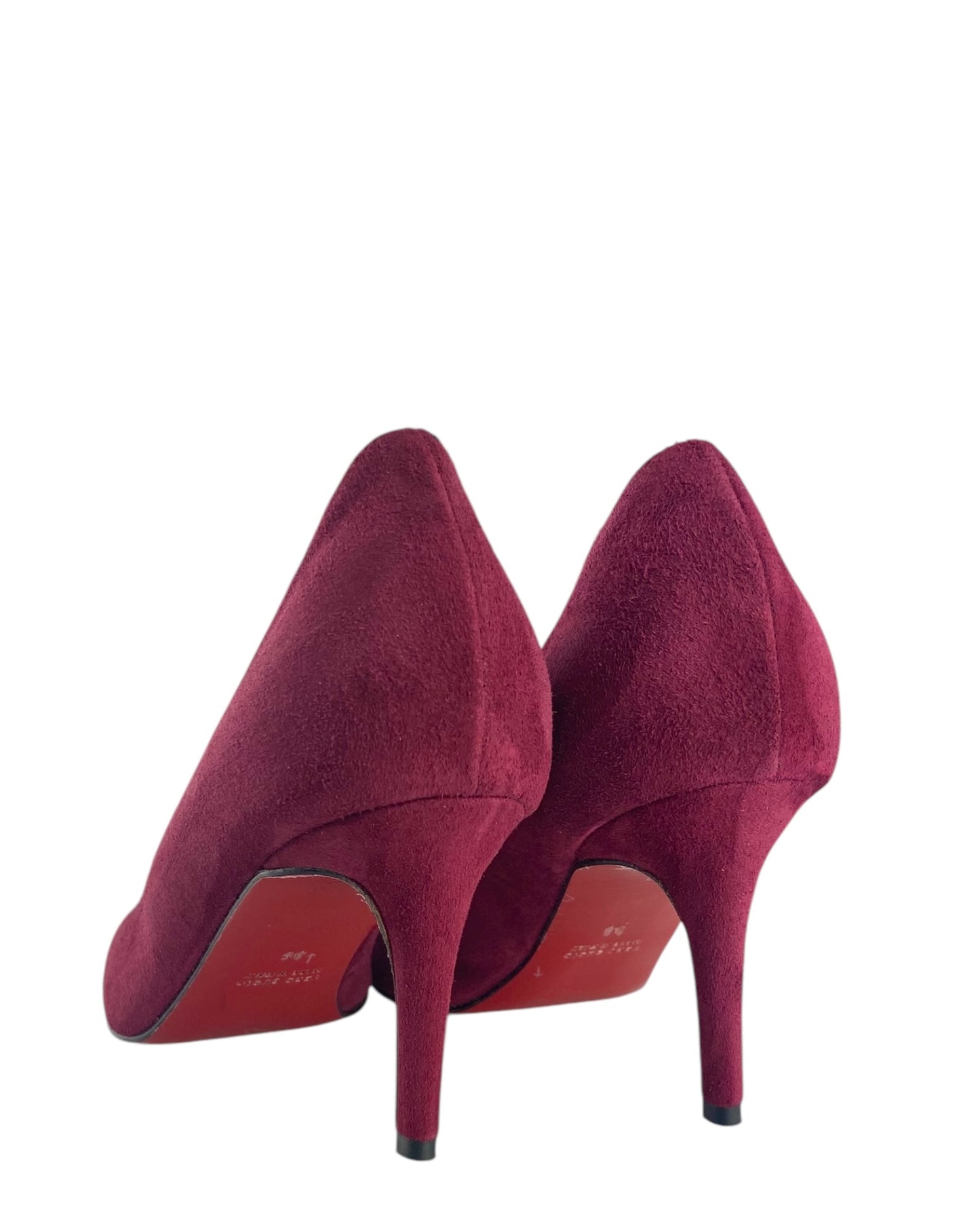 Décolleté camoscio Bordeaux con tacco 6,5 cm