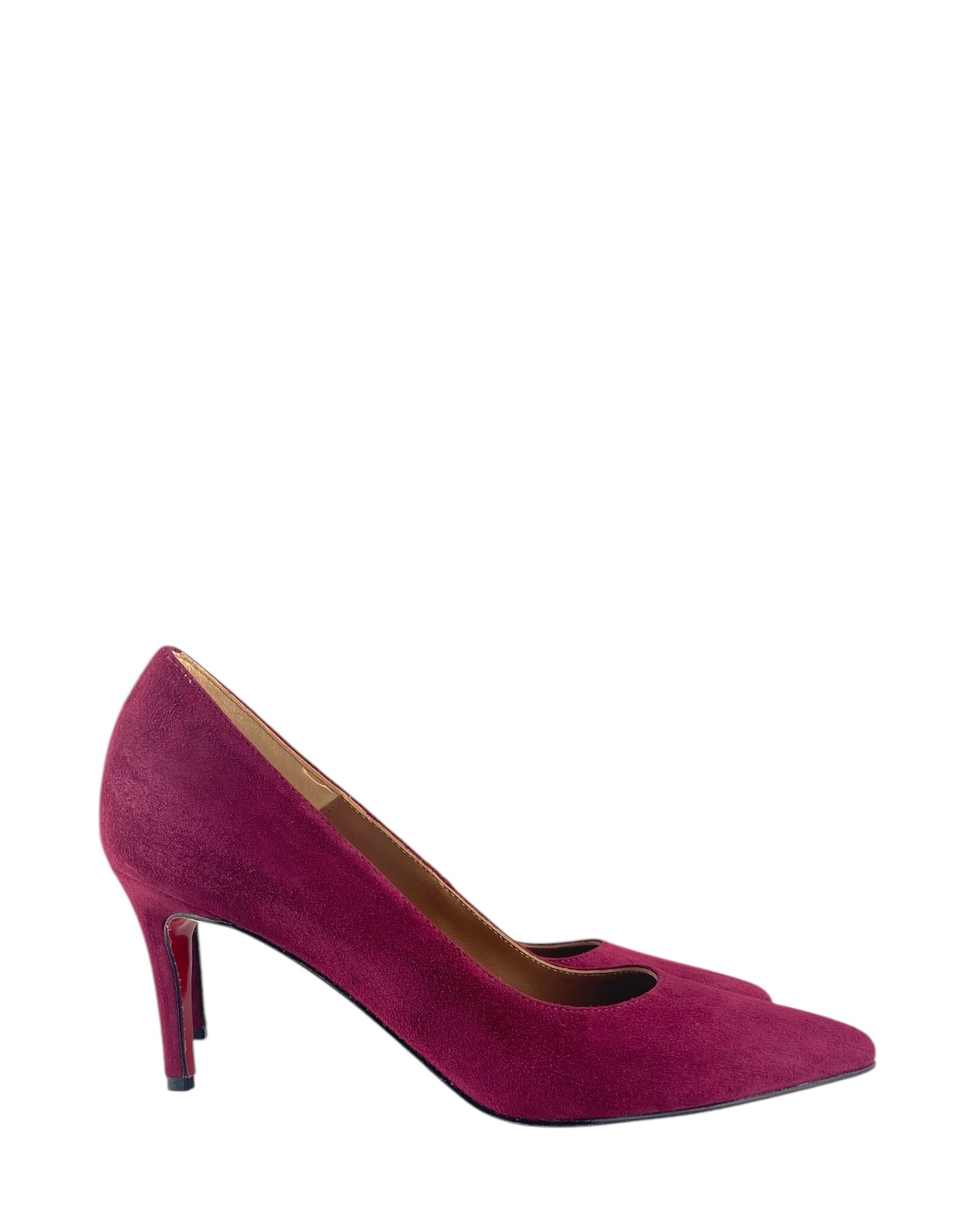 Décolleté camoscio Bordeaux con tacco 6,5 cm
