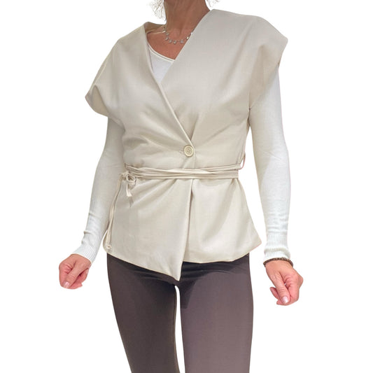 Gilet in tessuto con bottone