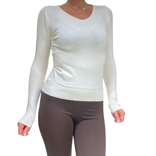 Maglia filo con polsini