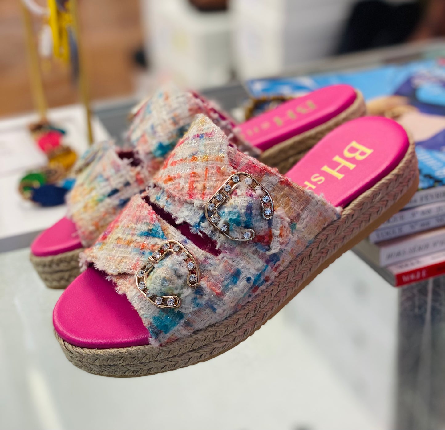 Sandalo Minos Fucsia di Pelle e Tessuto