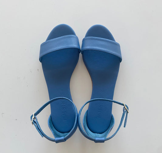 Sandalo Flat M01097 Pelle Azzurro
