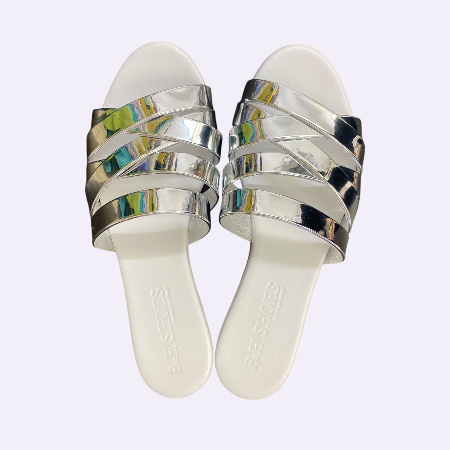 Sandalo ciabattina pelle argento