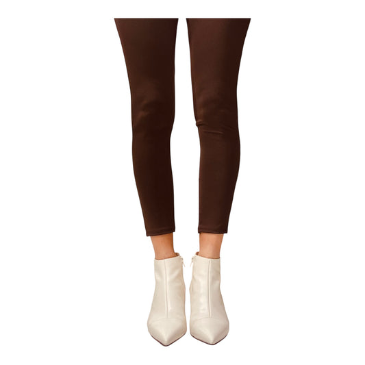 Stivaletto di pelle bianco con tacco rocchetto 5 centimetri