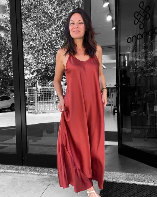 Abito Lungo Raso Colori